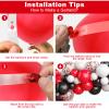 130PCS Red Black White Balloon Garland Arch Kit, 12 10 5 inch Red and Black White Balloons with Confetti Balloons, Latex Party Balloons for Baby Shower Wedding Circus BBQ Casino Poker Cars Decoration view 3