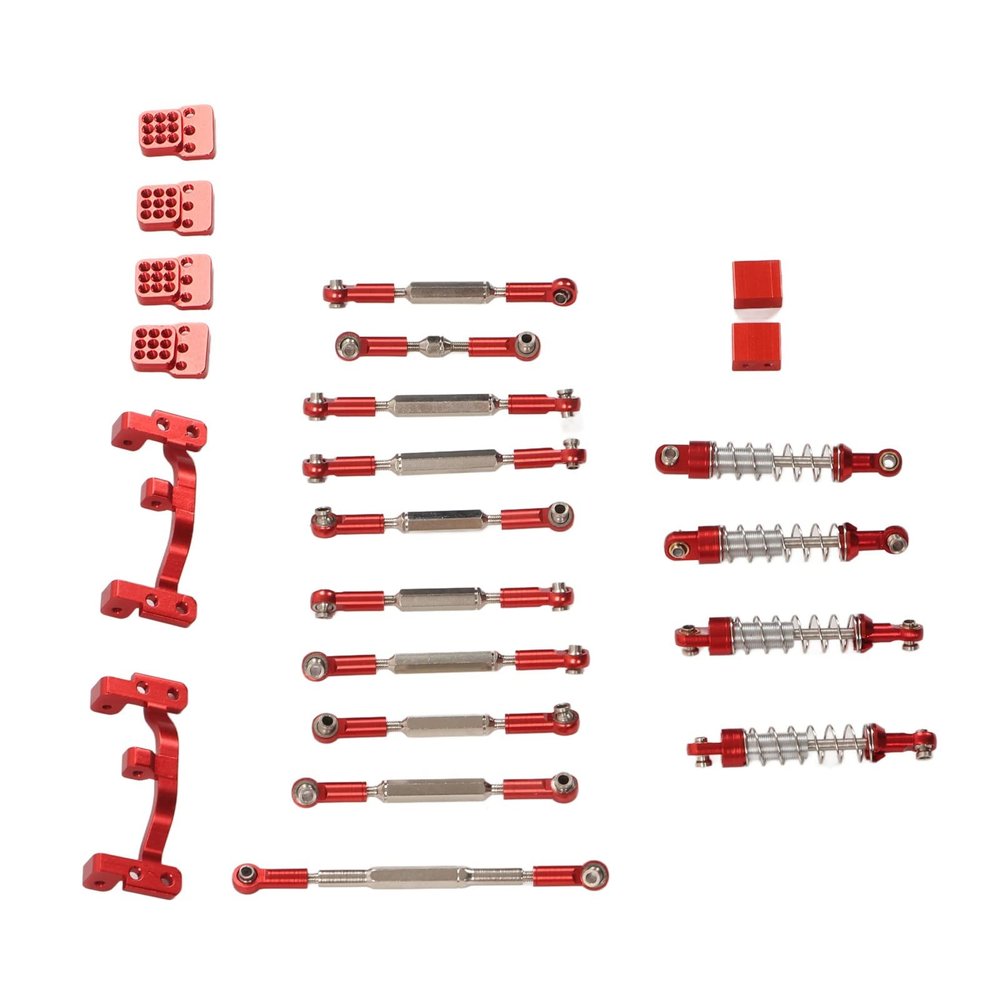 VGEBY Aluminum Alloy Shocks Absorber Pull Rod Kit for C14 C24 RC Car (Red) Upgrade Parts