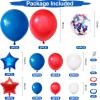 138PCS Red White and Blue Balloon Garland Arch Kit, 18 12 10 5 inch Red and Blue White Balloon Garland with Stars for 4th of July Decorations Birthday Baseball Veterans Memorial Patriotic Day view 2