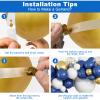 145PCS Navy Blue Gold and White Balloons Garland Arch Kit, 18 12 10 5 inch Navy Blue, White, Metallic Gold and Confetti Balloons Garland, Matte Balloons for Baby Shower, Birthday, Graduation, Wedding view 3