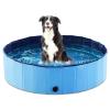 Dog Pool Foldable Dog Paddling Pool Kiddie Pool Dog Swimming Pool PVC Bath Tub Kids Pet Puppy Bathing Tub Portable Wading Pool for Backyard Home Indoor/Outdoor,Blue,80x20cm view 1