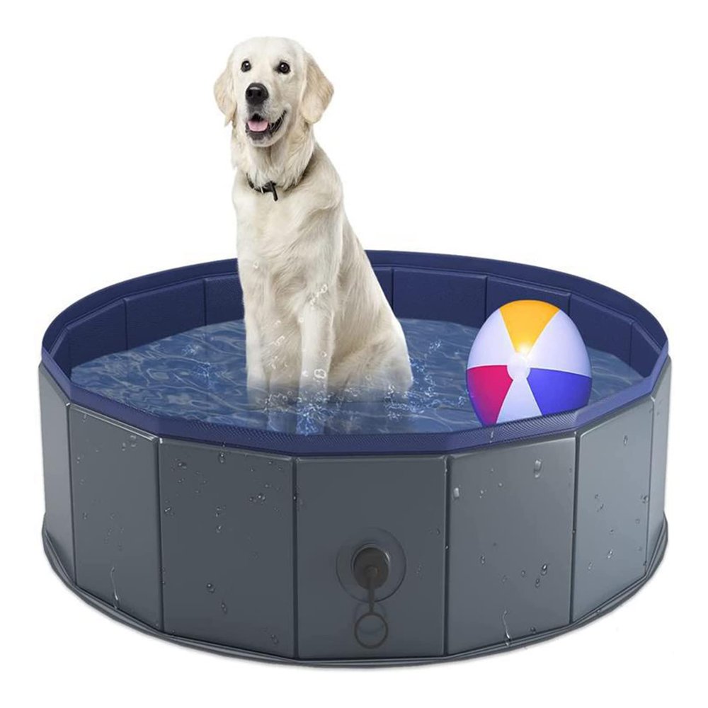 Foldable Dog Pet Bath Pool, Hard Plastic Dog Swimming Pools for Dogs Cats and Kids Pet Puppy Bathing Tub Collapsible Kiddie Pool Portable PVC Pet Paddling Bath Tub,32 x 8