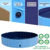 Dog Pool Foldable Dog Paddling Pool Kiddie Pool Dog Swimming Pool PVC Bath Tub Kids Pet Puppy Bathing Tub Portable Wading Pool for Backyard Home Indoor/Outdoor,Blue,160x30cm view 2