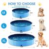 Dog Pool Foldable Dog Paddling Pool Kiddie Pool Dog Swimming Pool PVC Bath Tub Kids Pet Puppy Bathing Tub Portable Wading Pool for Backyard Home Indoor/Outdoor,Blue,160x30cm view 3