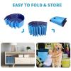 Dog Pool Foldable Dog Paddling Pool Kiddie Pool Dog Swimming Pool PVC Bath Tub Kids Pet Puppy Bathing Tub Portable Wading Pool for Backyard Home Indoor/Outdoor,Blue,160x30cm view 4
