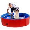 Dog Pool Foldable Dog Paddling Pool Kiddie Pool Dog Swimming Pool PVC Bath Tub Kids Pet Puppy Bathing Tub Portable Wading Pool for Backyard Home Indoor/Outdoor,Red,160x30cm view 1