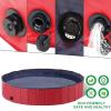 Dog Pool Foldable Dog Paddling Pool Kiddie Pool Dog Swimming Pool PVC Bath Tub Kids Pet Puppy Bathing Tub Portable Wading Pool for Backyard Home Indoor/Outdoor,Red,160x30cm view 2