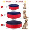 Dog Pool Foldable Dog Paddling Pool Kiddie Pool Dog Swimming Pool PVC Bath Tub Kids Pet Puppy Bathing Tub Portable Wading Pool for Backyard Home Indoor/Outdoor,Red,160x30cm view 3