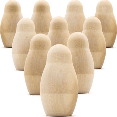 AEVVV Unfinished Nesting Dolls Lot of 10 Sets by 4 pcs - Blank Nesting Dolls - Unpainted Dolls - Wooden Things to Paint