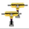 Teak Tuning Prodigy Pro Inverted Fingerboard Trucks with Gold Colored Locknuts & Urethane Tuning, Gold Colorway - 34mm Width - Inverted Kingpin, Solid Axle Style - Tuned & Assembled view 1