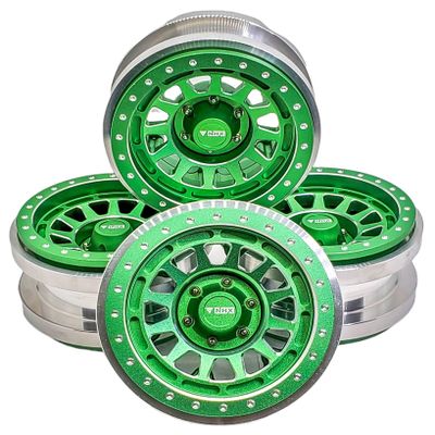 NHX RC Aluminum 2.9'' Beadlock Wheels Rims 17mm Hex Green (4) : 1/6 SCX6