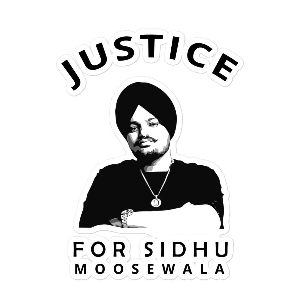 Sidhu Moosewala Stickers Justice White 5.5''X5.5''