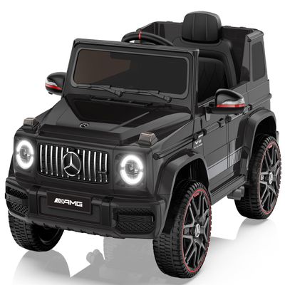 ANPABO Licensed Mercedes-Benz G63 Car for Kids, 12V Ride on Car w/Parent Remote Control, LED Headlights, Music Player/Bluetooth & Horn, Soft Start, Low Battery Prompt, Kids Electric Car, Black