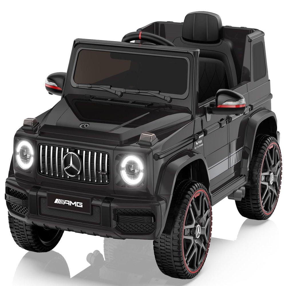 ANPABO Licensed Mercedes-Benz G63 Car for Kids, 12V Ride on Car w/Parent Remote Control, LED Headlights, Music Player/Bluetooth & Horn, Soft Start, Low Battery Prompt, Kids Electric Car, Black