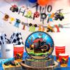 60 PCS Monster Trucks Birthday Decoration Monster Trucks Party Supplies Monster Trucks Party Plates and Napkins Monster Trucks Birthday Banner view 4