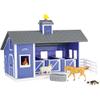 Breyer Horses Breyer Farms Home at The Barn Playset | 10 Piece Playset | 1 Stablemates Horses Included | 15" L x 4" W x 10" H | 1:32 Scale | Model 59241 , Blue view 1