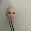1/6 Scale Female Head Sculpt, Beauty Female Pale Skin Bald Head Carved for 12inches Seamless Action Figure Body Doll (A) view 3