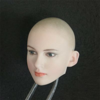 1/6 Scale Female Head Sculpt, Beauty Female Pale Skin Bald Head Carved for 12inches Seamless Action Figure Body Doll (B)