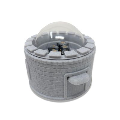 MunnyGrubbers - Castle Dice Popper V2 - Dice Jail - for TTRPG & Board Games - (Random 7PCS D20 Dice Set Included) - Dice Roller - Dice Tower - Dice Holder - DND - (Marble)