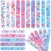 Deekin 48 Pcs Butterfly Slap Bracelets Butterfly Party Favors Wristbands Toys Soft PVC Safe Snap Bands Birthday Decorations Supplies Class Prize Exchanging Gifts 12 Styles view 1