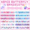 Deekin 48 Pcs Butterfly Slap Bracelets Butterfly Party Favors Wristbands Toys Soft PVC Safe Snap Bands Birthday Decorations Supplies Class Prize Exchanging Gifts 12 Styles view 2