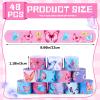 Deekin 48 Pcs Butterfly Slap Bracelets Butterfly Party Favors Wristbands Toys Soft PVC Safe Snap Bands Birthday Decorations Supplies Class Prize Exchanging Gifts 12 Styles view 3