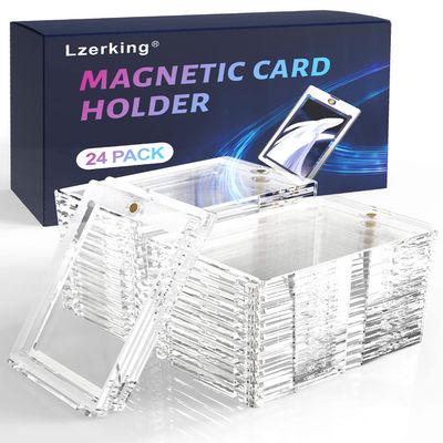 Lzerking Acrylic 24 Pack 35PT One Touch Card Holder for Trading, Baseball, Sports Cards