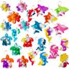 Bulk 25 Packs Ocean Animal Fidget Mini pop Keychain Rainbow Sensory Push Toy for Friend Birthday Summer Party Favors and Holiday Children Kids Students Small Prize Gift view 1