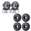 RCLIONS 4pcs Aluminum Alloy 1.9" Beadlock Wheels Rims with 123mm Tires for 1/10th RC Crawler Car view 1