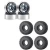 RCLIONS 4pcs Aluminum Alloy 1.9" Beadlock Wheels Rims with Rubber Tires for 1/10th RC Crawler Car view 1