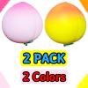 2 Pack Peach Stress Balls Sensory Fidget Toys, Squishy Dough Ball, Fruit Stretchy Stress Ball, Fun and Soft Stress Ball, 2 Colors Squeeze Ball for Anxiety Relief, Improve Focus, Relax view 2