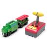 HANQIAN Battery Operated Locomotive Train Set for Wooden Train Track, Electric Remote Control Magnetic Vehicles Toy Powerful Engine Light Train Cars Toy Sets for Kids Toddler Gift view 1