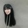 1/6 Scale Female Head Sculpt, Girl Black Hair Pale Skin Head Carved for 12inch Seamless Action Figure Body Doll view 1