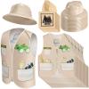 Haysandy 36 Pcs Explorer Costume Set Include Plastic Explorer Hats Jungle Party Vest Safari Tote Bag for Kids Outdoor Activity Jungle Costume Party Supplies Favors Halloween Birthday view 1