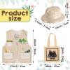 Haysandy 36 Pcs Explorer Costume Set Include Plastic Explorer Hats Jungle Party Vest Safari Tote Bag for Kids Outdoor Activity Jungle Costume Party Supplies Favors Halloween Birthday view 2