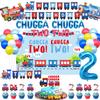 Chugga Chugga Two Two Party Decorations - Train 2nd Birthday Cake Topper & Supplies view 1