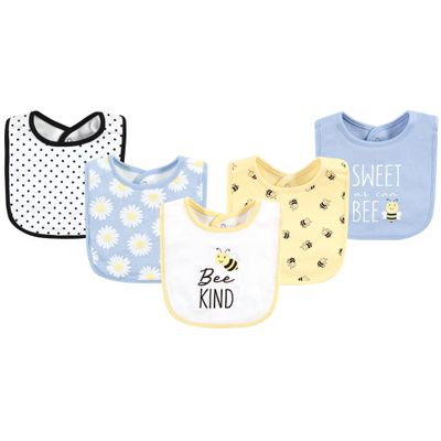 Hudson Baby Unisex Baby Cotton Bibs, Bee Kind, One Size