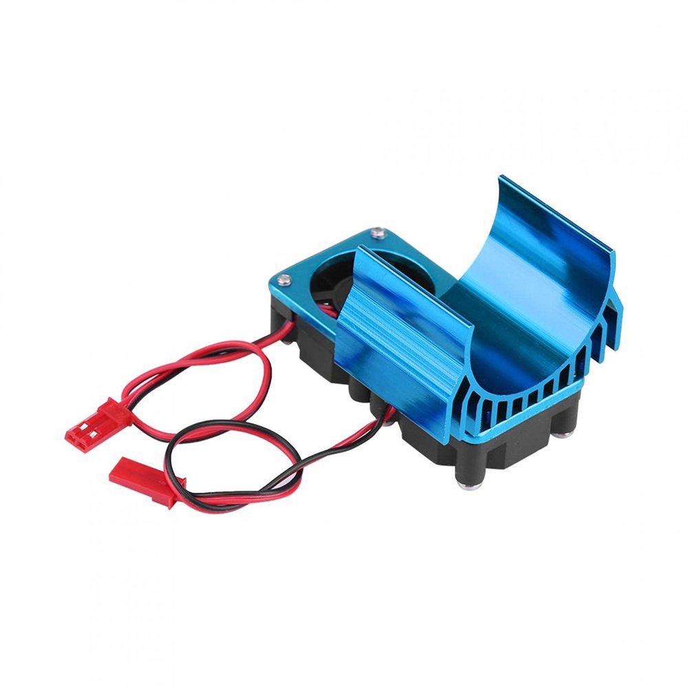 plplaaoo Model Accessory Heat Sink with Cooling Fan for 1/10 Scale Electric RC Car 540/550 Motor(Blue), Aluminum Alloy RC Electric Motor Heat Sink, Electric Motor 12t 550 Motor esc Fan 540 Brush