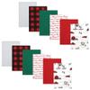 Hudson Baby Unisex Baby Cotton Flannel Burp Cloths Bundle, Christmas Scene, One Size view 1