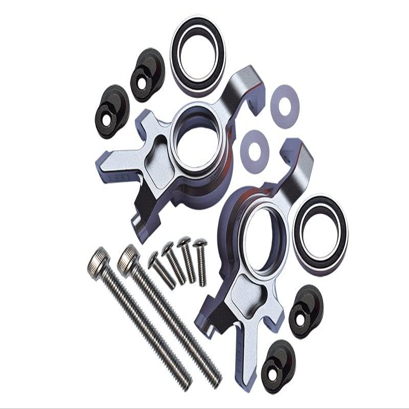 Aluminum Front Oversized Knuckle Arm For Traxxas 1:5 X Maxx 6S / X Maxx 8S / XRT 8S Monster Truck Upgrades - 16Pc Set Silver