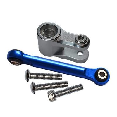 Aluminum Servo Horn 25T With Tie Rod For Traxxas 1:10 4WD MAXX 89076-4 / 4WD MAXX with WideMAXX 89086-4/1:8 4WD Maxx Slash 6S 102076-4 Upgrades - Silver