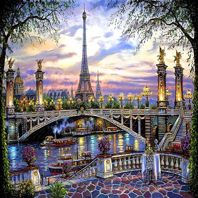 1000 Pieces Jigsaw Puzzle for Adults, Paris Tower Bridge Wooden Jigsaw Puzzle, Exercise Memory Relieve Stress Game Jigsaw Puzzle Family Activities Decompression Gifts