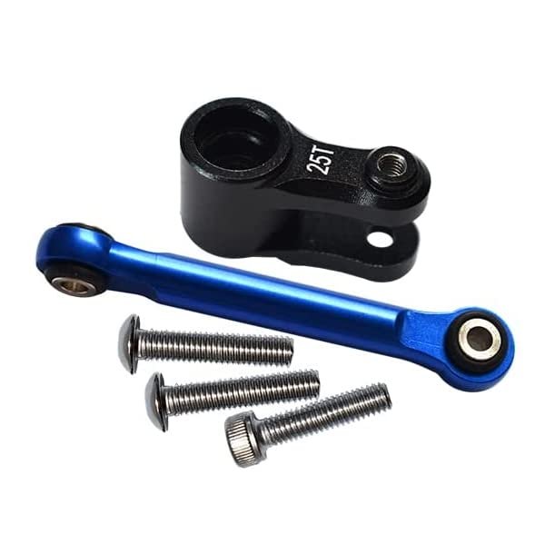 Aluminum Servo Horn 25T With Tie Rod For Traxxas 1:10 4WD MAXX 89076-4 / 4WD MAXX with WideMAXX 89086-4/1:8 4WD Maxx Slash 6S 102076-4 Upgrades - Black