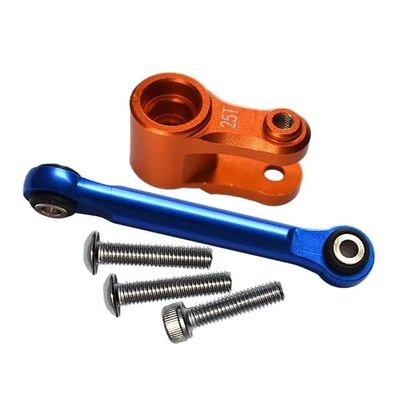 Aluminum Servo Horn 25T With Tie Rod For Traxxas 1:10 4WD MAXX 89076-4 / 4WD MAXX with WideMAXX 89086-4/1:8 4WD Maxx Slash 6S 102076-4 Upgrades - Orange