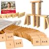 Extasticks Multiplication Domino Math Game | Wooden Educational Algebra Toy | Learning Times Tables Dominoes for Classroom, Homeschooling 3rd 4th Grade MATHOMINO view 1