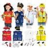 Lesheng space 4 Sets Dress Up Clothes for Kids, Pretend Dress Up Trunk of Firefighter costume/Doctor/Policeman/Construction Worker Role Play Set with Realistic Accessories view 1