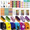 OCHIDO Halloween Party Favors for Kids-168pcs Stationery Gift Kit,Halloween Goodie Bags Fillers Bulk,Trick Or Treat , Halloween Bag,Pencil, Eraser, Notepad, Stamper, Sticker and Temporary Tattoos view 1