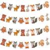 4 Pcs 13ft Woodland Baby Shower Decoration Banner Assembled Woodland Animal Baby Shower Decorations Neutral Forest Animals Gender Reveal Party Decor Forest Garland Banner Birthday Party Supplies view 1