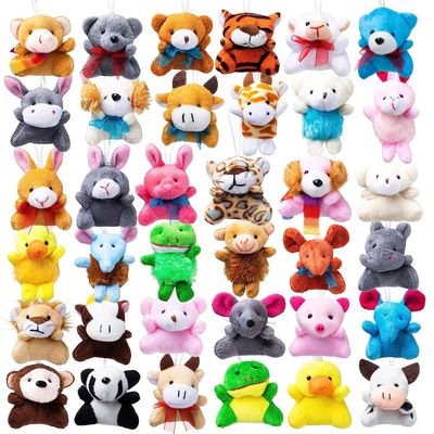 JOYIN 36 Pack Mini Animal Plush Toy Assortment (36 Units 3" Each),Bulk Stuffed Animals Party Favors for Kids, Small Animals Plush Keychain Decoration, Carnival Prizes, Valentines Party Favors