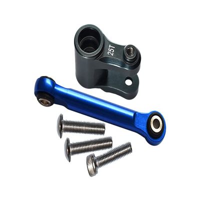 5Pc Set Upgrades Aluminum Servo Horn 25T with Tie Rod 1/10 Maxx Monster Truck 89076-4 RC Cars by GPM (Gray)